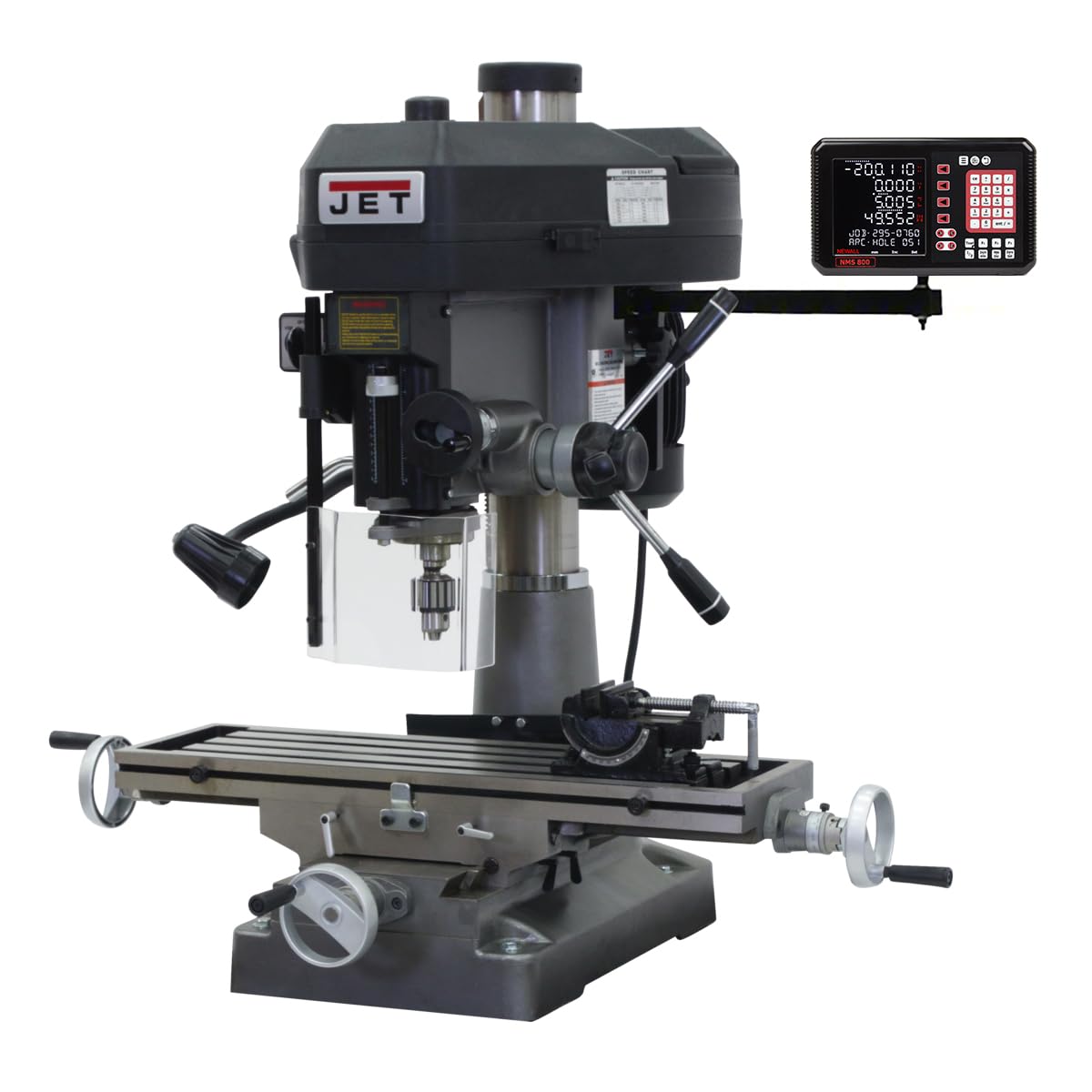 JET 18-Inch Mill Drill Machine, Newall NMS800 DRO, 2 HP, 115/230V 1Ph (Model JMD-18)