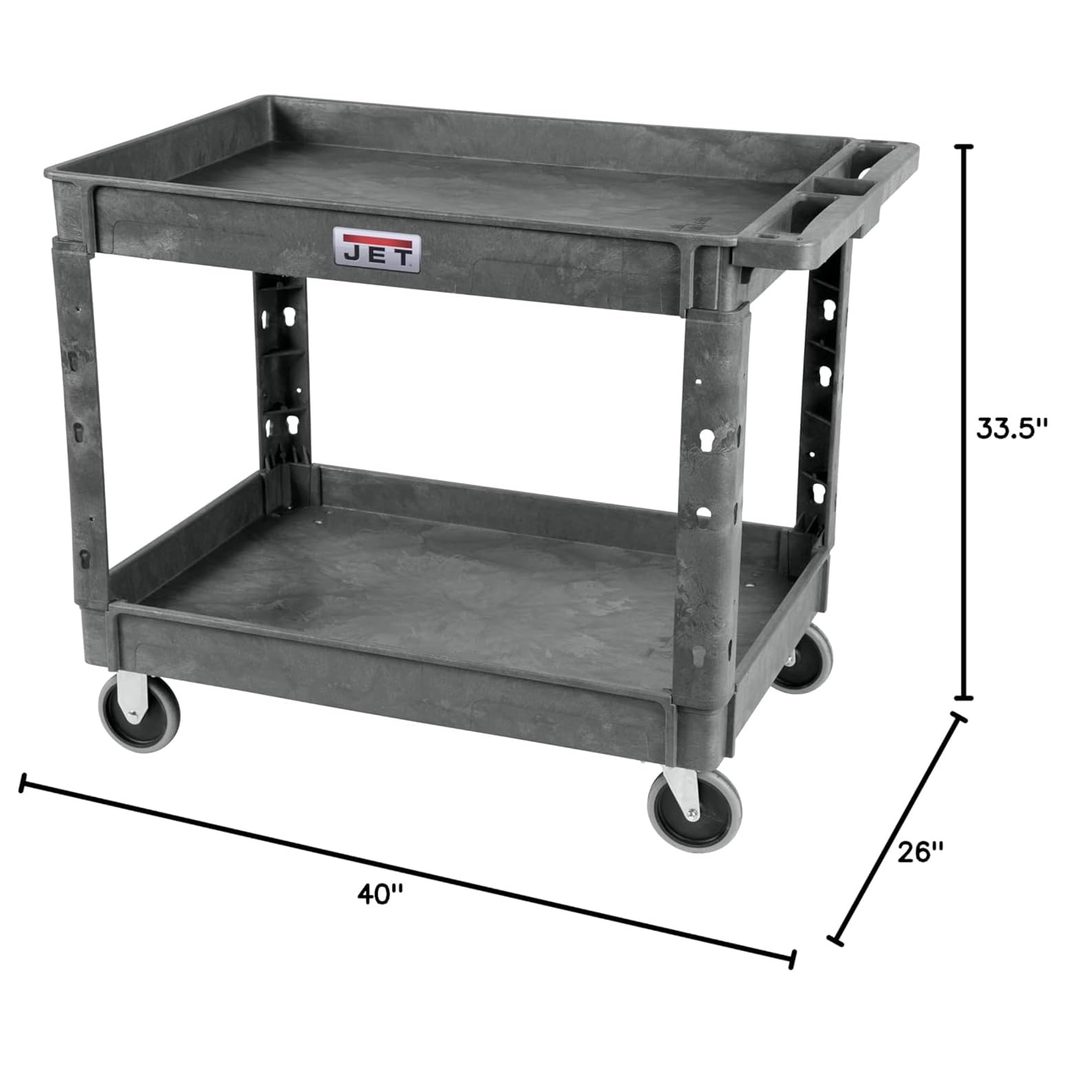 JET 34" x 17" Utility Service Cart, 550 Lbs. Capacity (PUC-4126) 5 JET 34" x 17" Utility Service Cart, 550 Lbs. Capacity (PUC-4126)