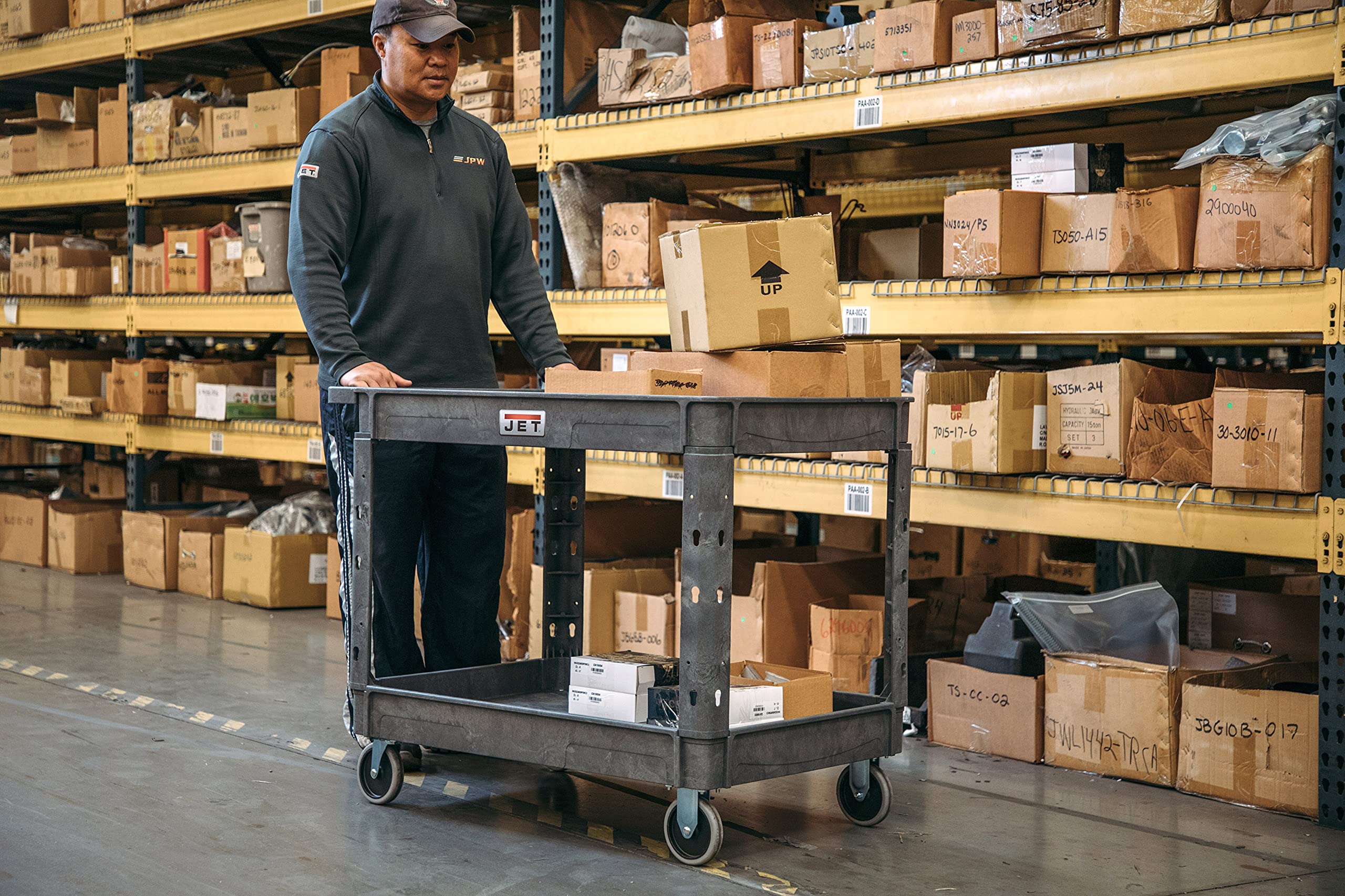 JET 34" x 17" Utility Service Cart, 550 Lbs. Capacity (PUC-4126) 7 JET 34" x 17" Utility Service Cart, 550 Lbs. Capacity (PUC-4126)