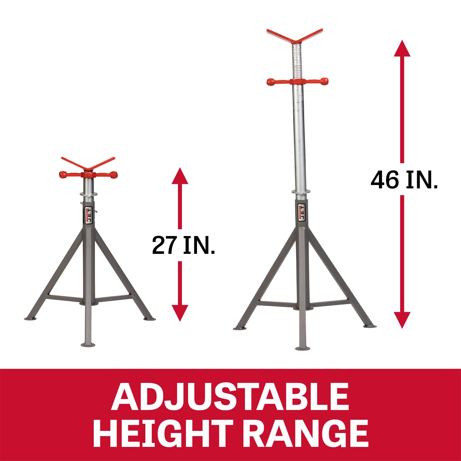 Jet Fixed Pipe Jack Stand, 2500 Lb. Capacity (JPJ-FXD-V)