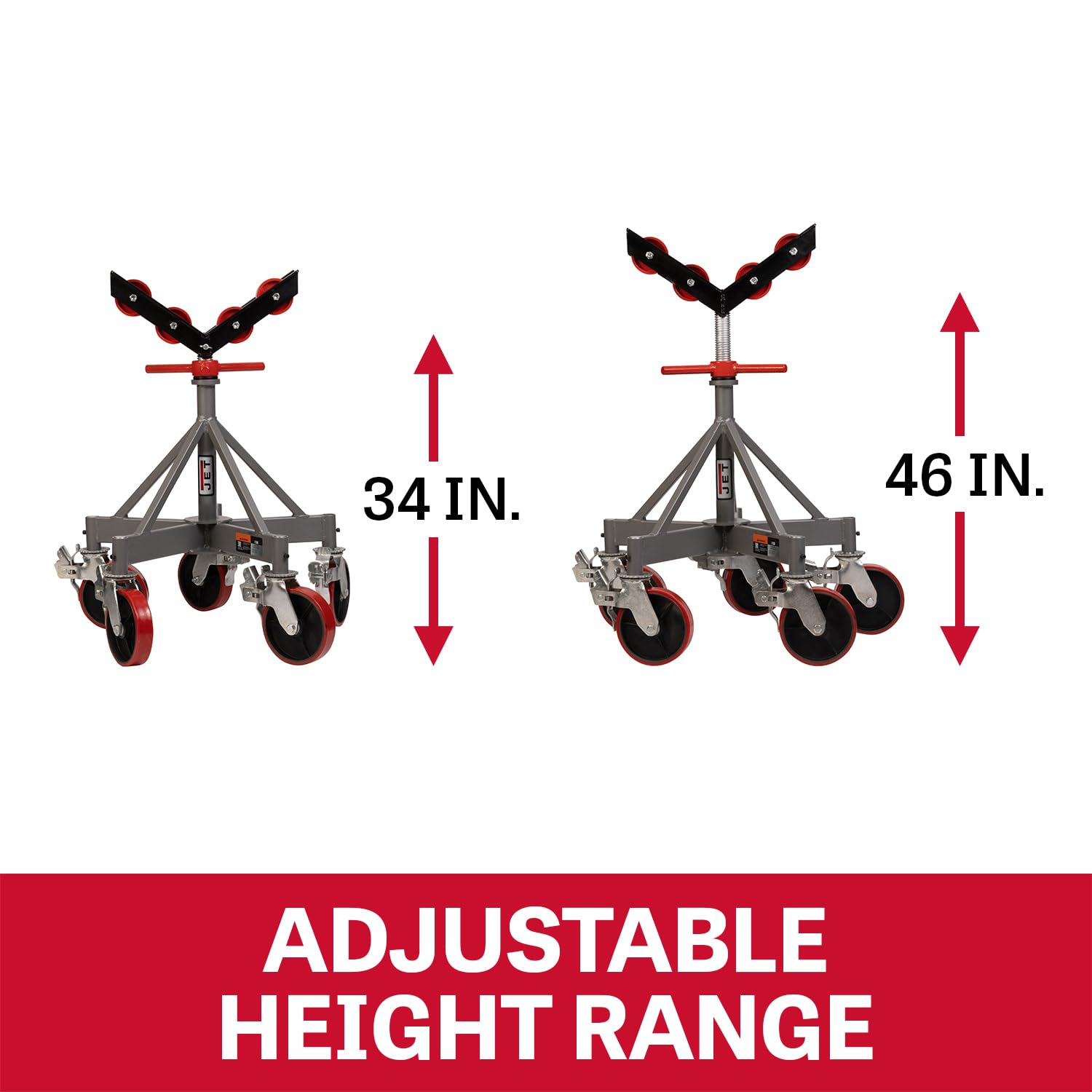 Jet Five-Leg Pipe Jack Stand, 2500 Lb. Capacity (JPJ-5LG-SR)