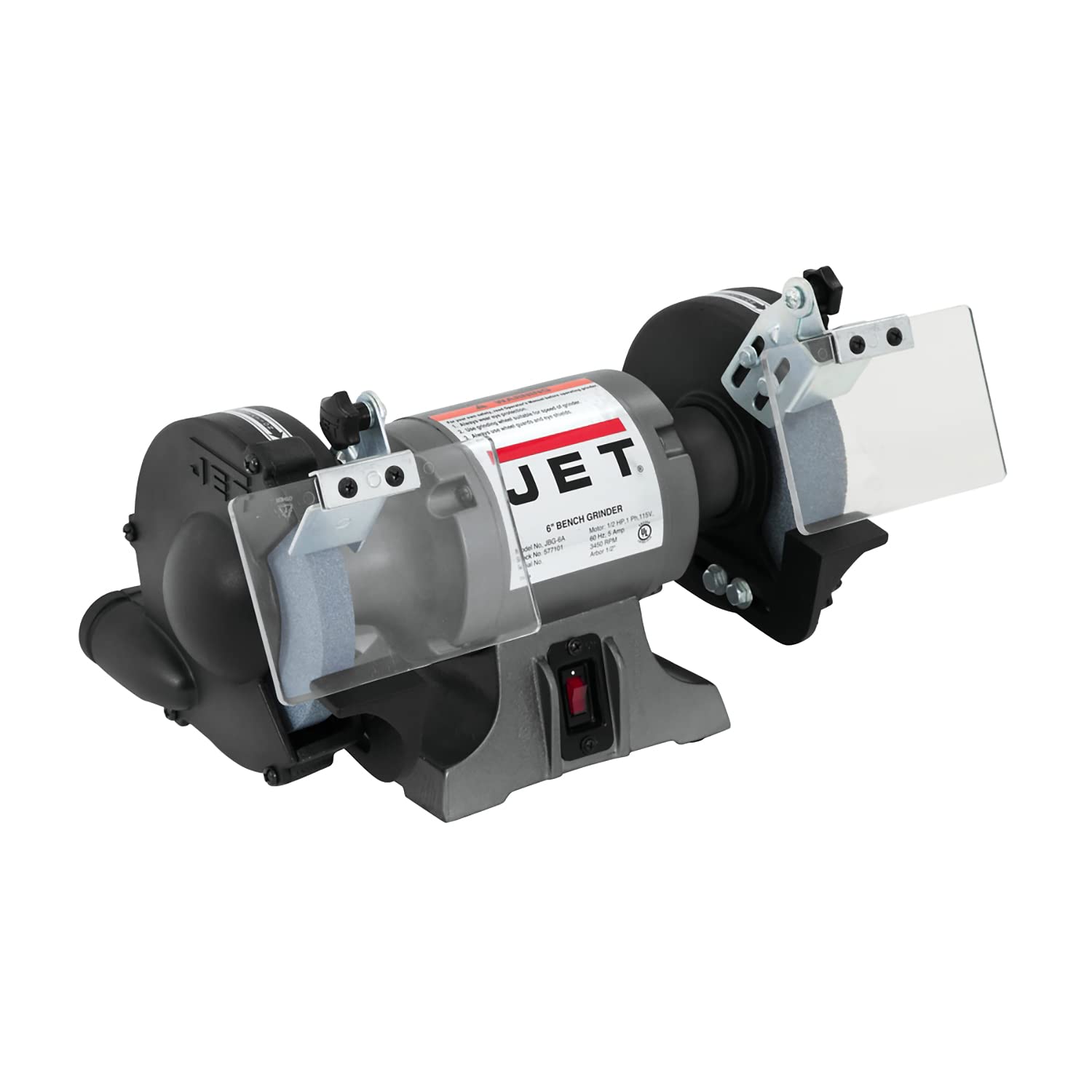 JET 6-Inch Bench Grinder, 3450 RPM, 1/4 HP, 115V 1Ph (Model JBG-6)