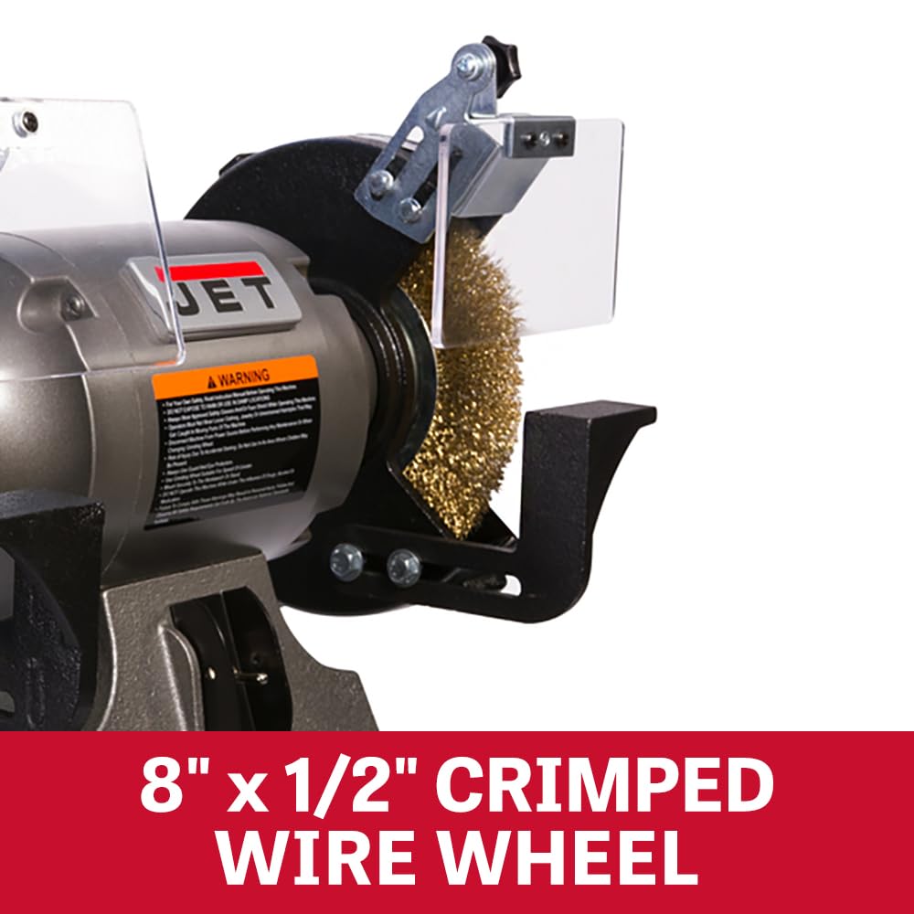 JET 8-Inch Bench Grinder with Wire Wheel, 3450 RPM, 1 HP, 115V 1Ph (JBG-8W) 2 JET 8-Inch Bench Grinder with Wire Wheel, 3450 RPM, 1 HP, 115V 1Ph (JBG-8W)