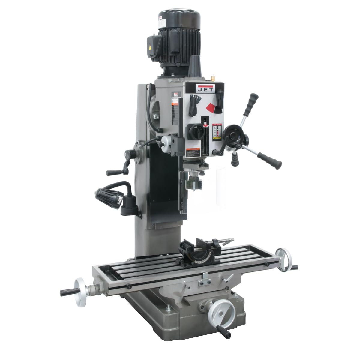 JET Geared Head Square Column Mill/Drill, Newall NMS800 DRO, 1-1/2 HP, 115/230V 1Ph (Model JMD-45GH)