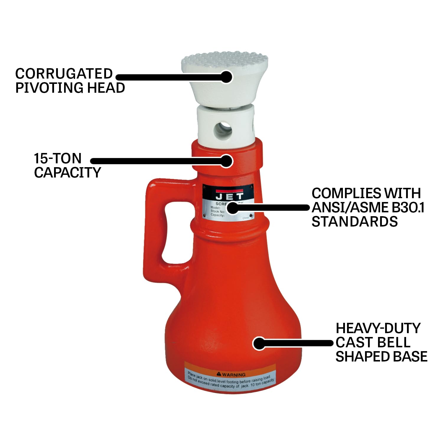 JET 15-Ton Screw Jack (Model SJ-15T)