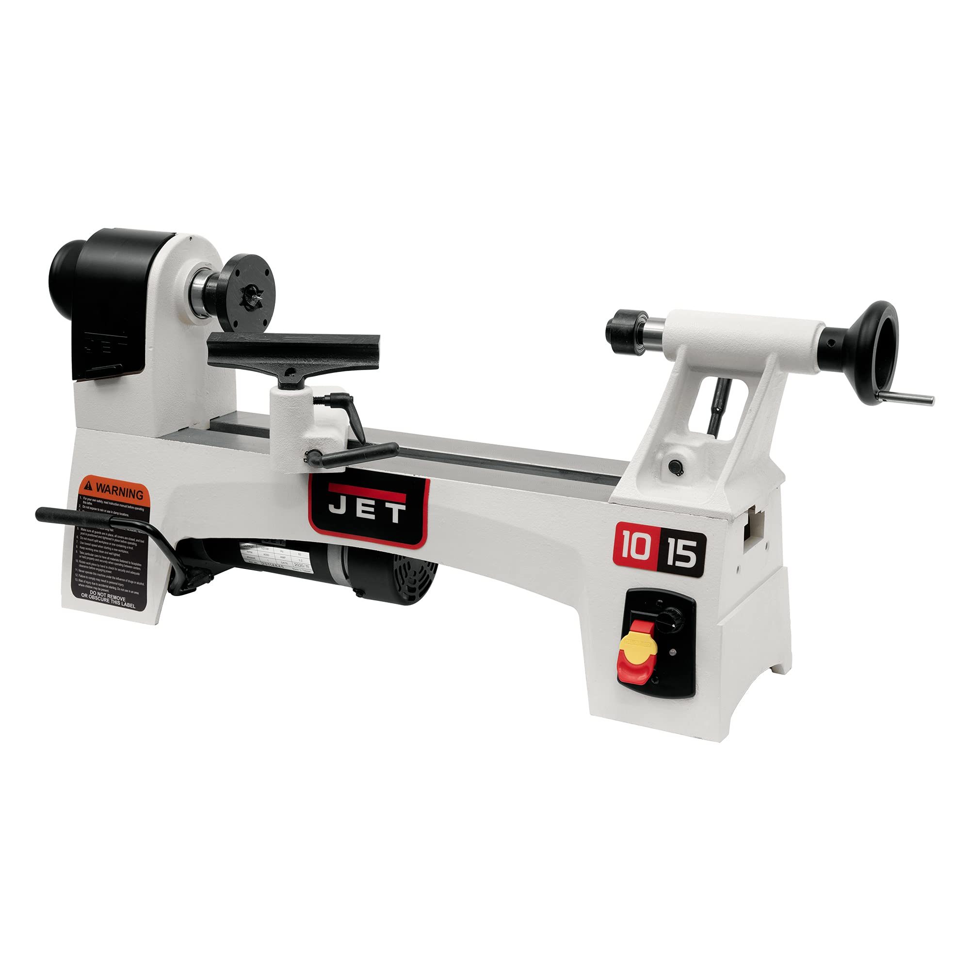 JET 10" x 15" Variable Speed Benchtop Woodworking Lathe, Wood Turning Machine, 1/2 HP, 115V 1Ph (JWL-1015VS) 1 JET 10" x 15" Variable Speed Benchtop Woodworking Lathe, Wood Turning Machine, 1/2 HP, 115V 1Ph (JWL-1015VS)