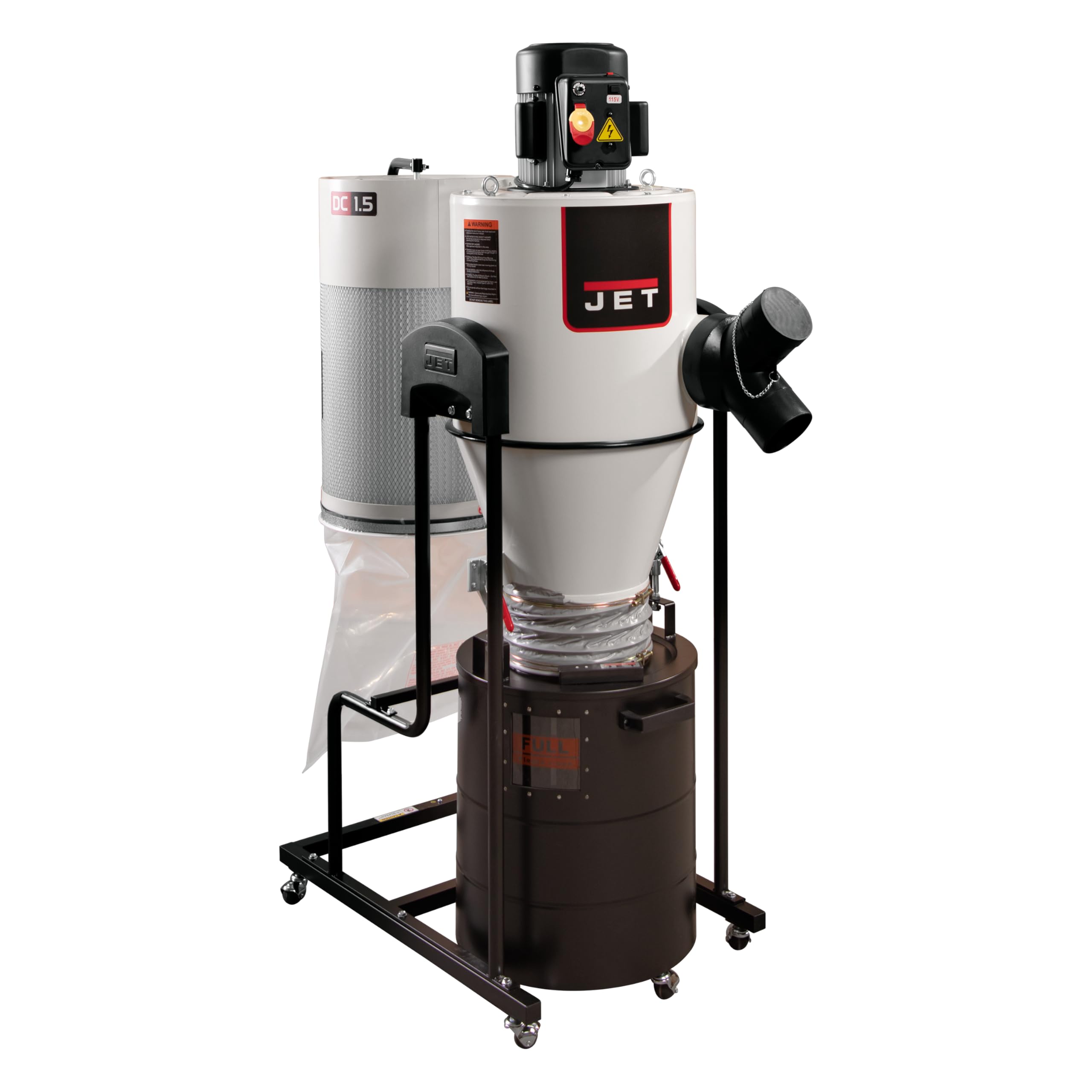 JET Cyclone Dust Collector, 2-Micron Filter, 1-1/2 HP, 115V 1Ph (JCDC-1.5)