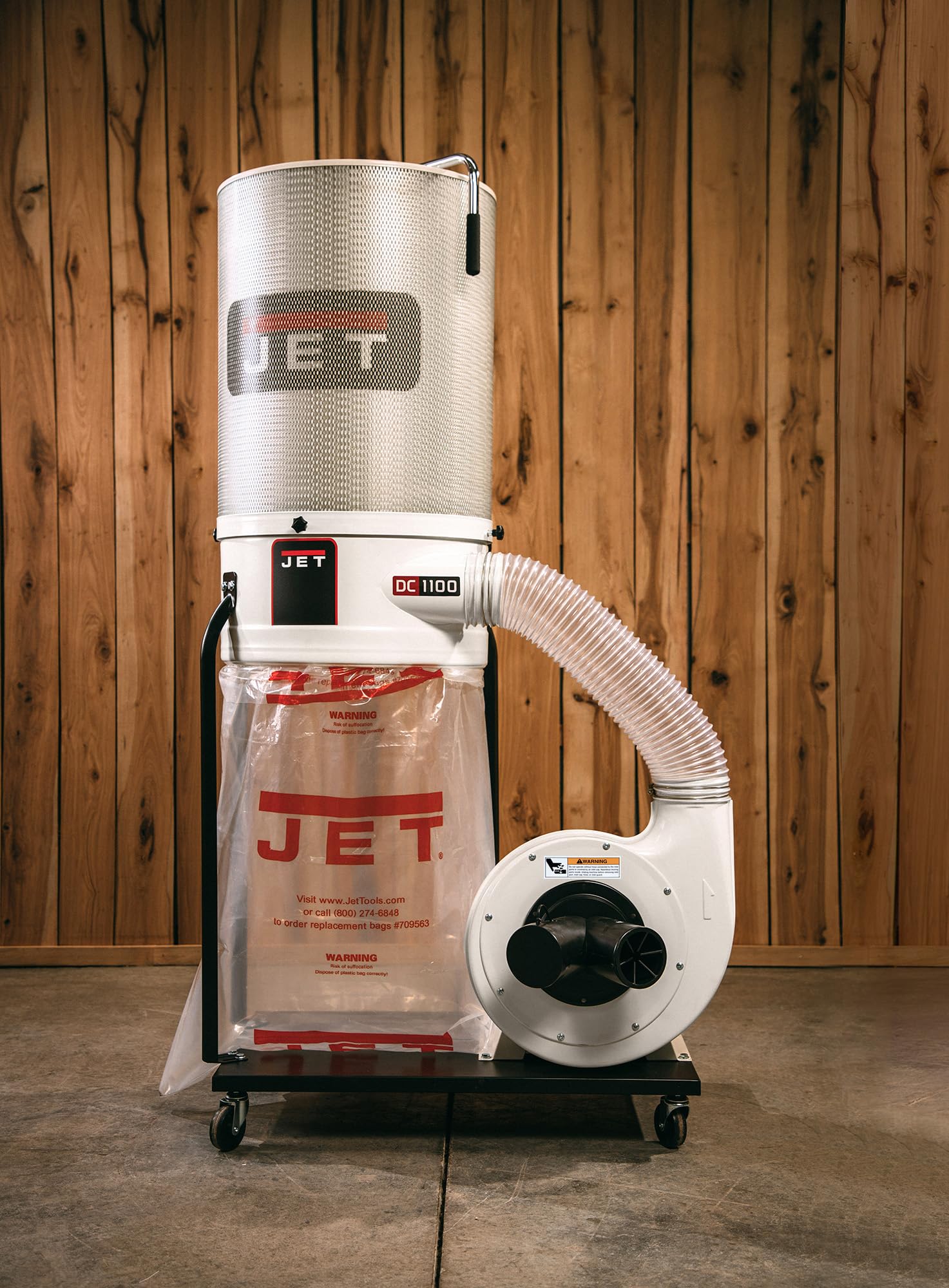 JET Vortex Cone Dust Collector, 2-Micron Canister Filter, 1-1/2 HP, 115/230V 1Ph (DC-1100VX-CK)