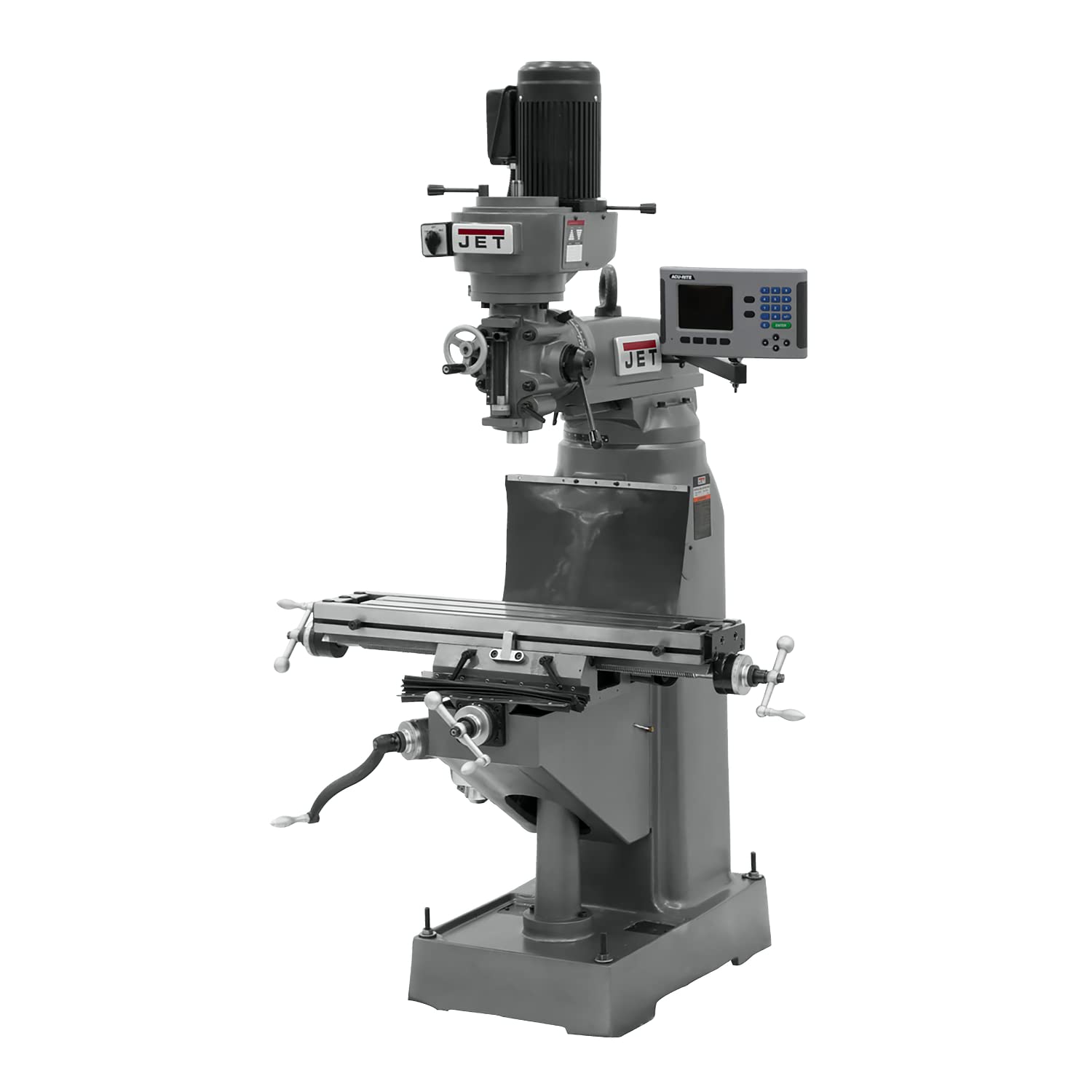 JET JVM-836-3 Step Pulley Milling Machine, 2-Axis ACU-RITE 203 DRO, X-Axis Powerfeed (690146)