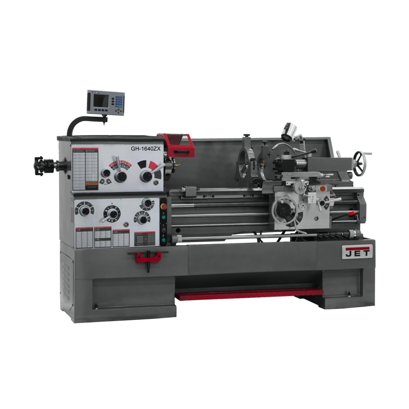JET 16" x 40" Geared Head Metal Lathe, ACU-RITE 203 DRO, Collet Closer, 3Ph 230/460V (Model GH-1640ZX) 1 JET 16" x 40" Geared Head Metal Lathe, ACU-RITE 203 DRO, Collet Closer, 3Ph 230/460V (Model GH-1640ZX)