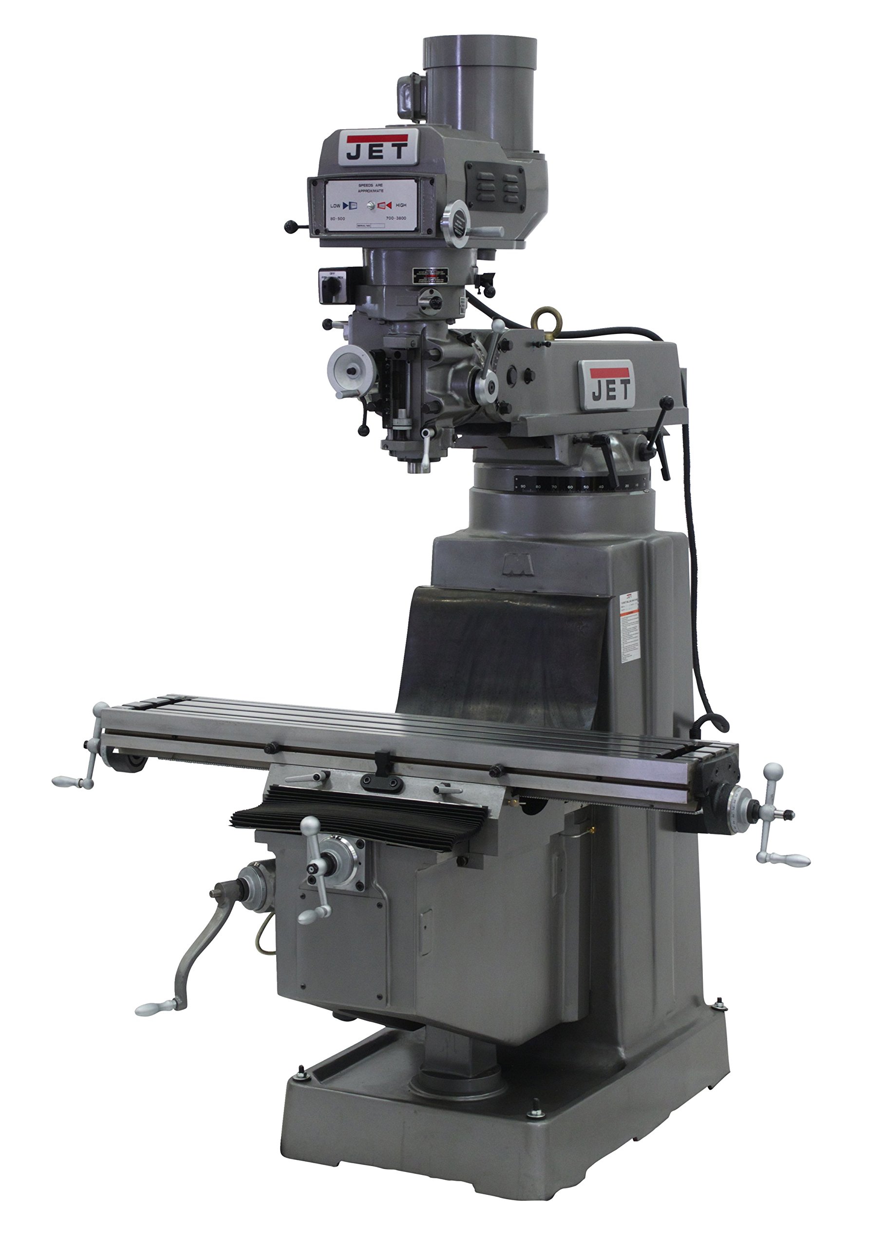 JET JTM-1050VS2 Mill With 3-Axis ACU-RITE 203 DRO (Quill) With X and Y-Axis Powerfeeds and Power Draw Bar (690151)
