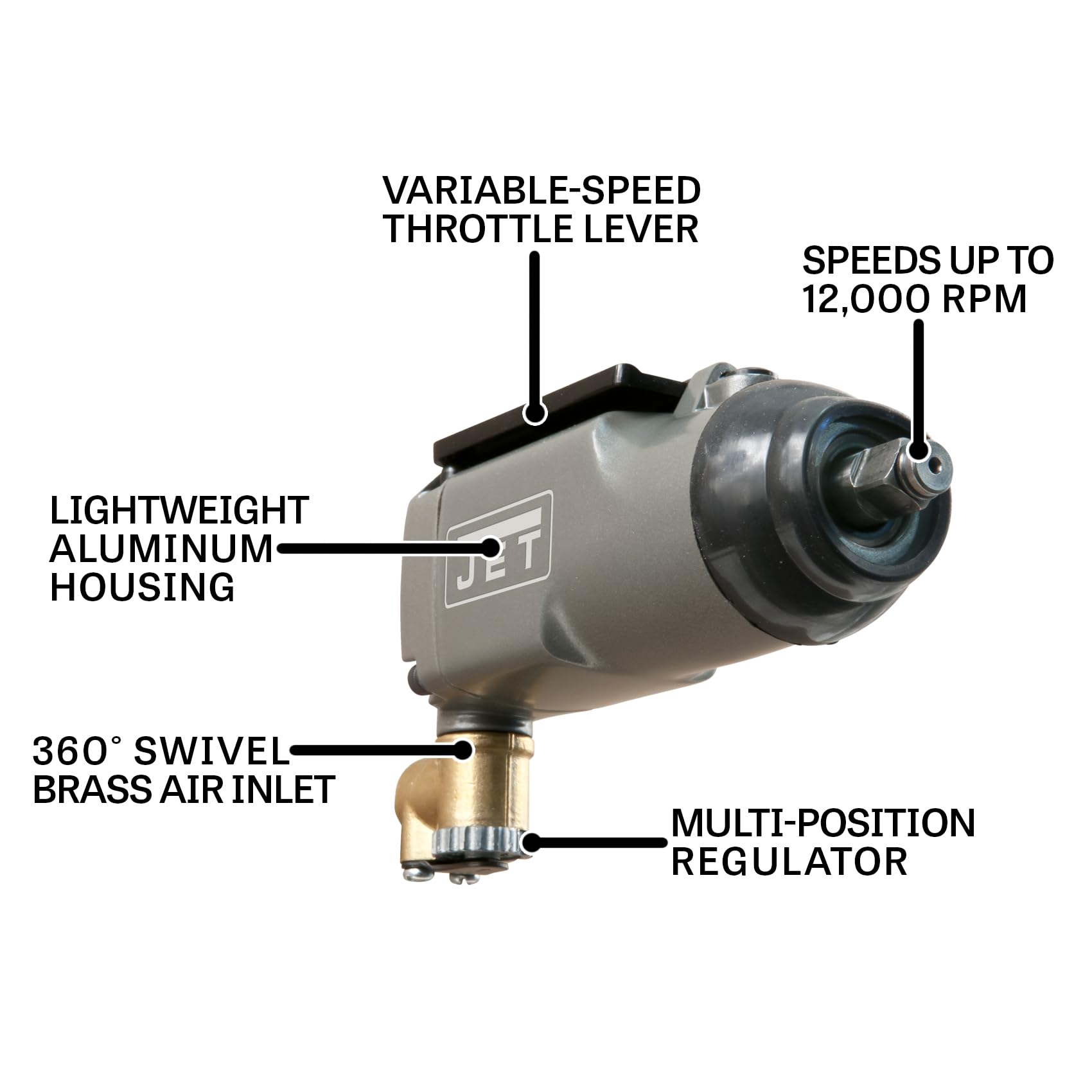 JET 3/8-Inch Butterfly Impact Wrench, 75 ft-lbs, 12000 RPM (Model JAT-100) 2 JET 3/8-Inch Butterfly Impact Wrench, 75 ft-lbs, 12000 RPM (Model JAT-100)