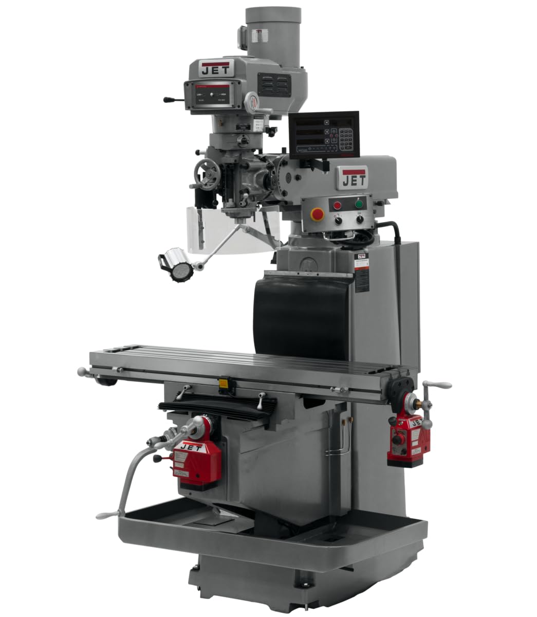 JET Variable-Speed Vertical Mill, Newall NMS800 DRO, X/Y-Axis Powerfeeds, 230/460V 3Ph (JTM-1254RVS)