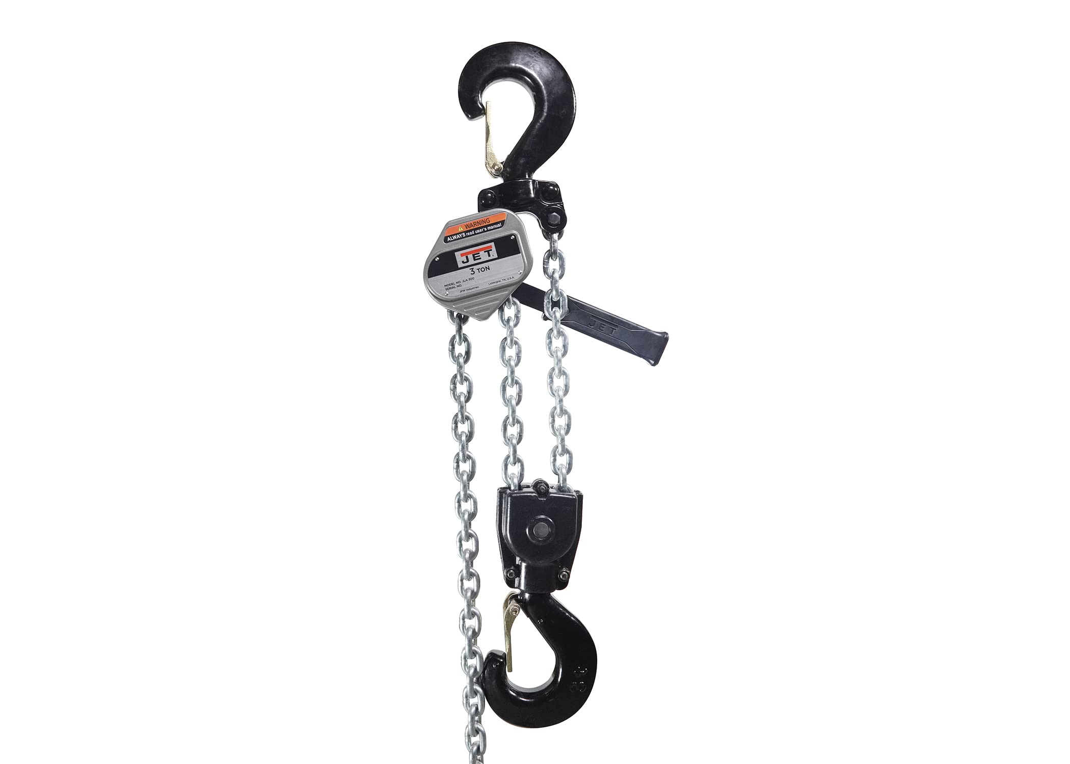 JET 3-Ton Compact Lever Hoist, 20' Lift, Shipyard Hooks (JLA-300-20SH)