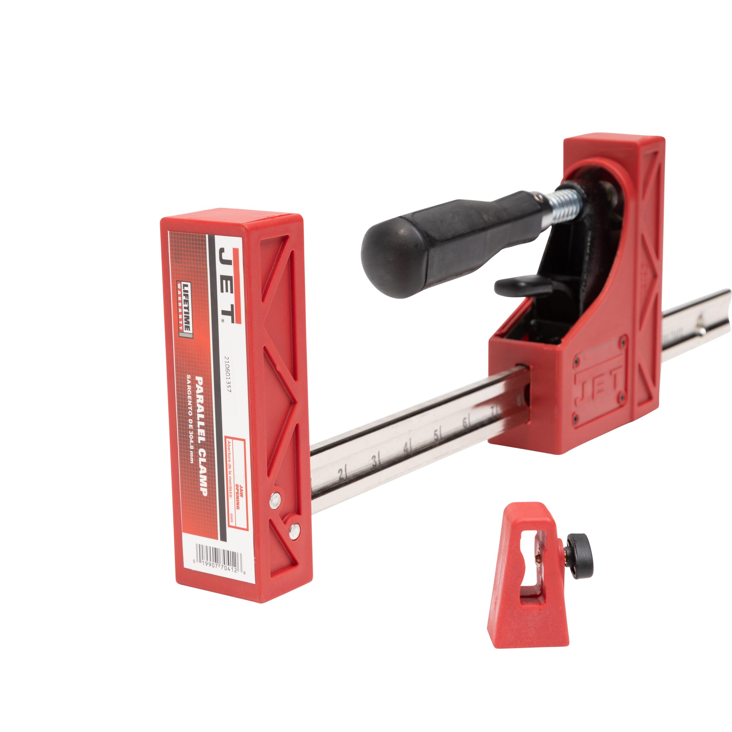 JET 12-Inch Woodworking Parallel Clamp, 1000 Lbs. Clamping Pressure (70412)