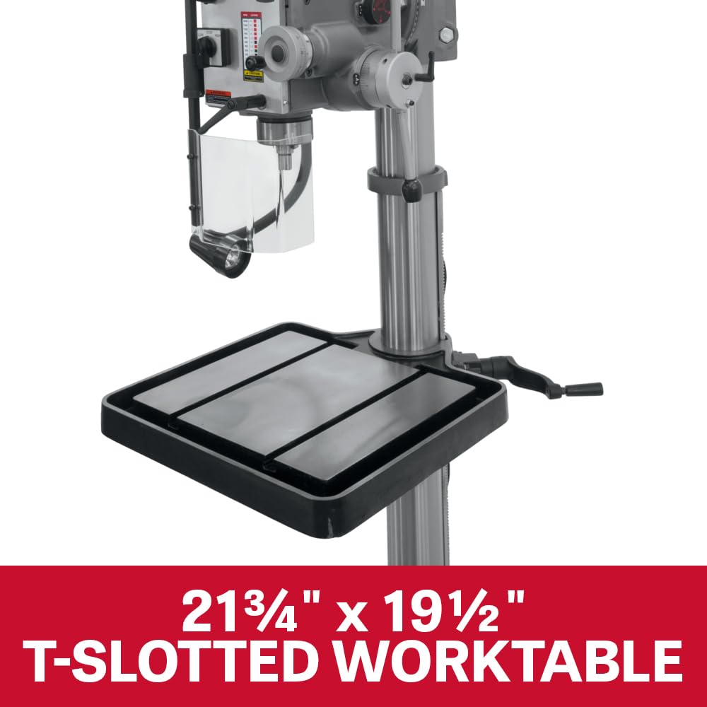 JET 20-Inch Geared Head Drill Press, Power Downfeed, 2 HP, 230V 3Ph (GHD-20PF)
