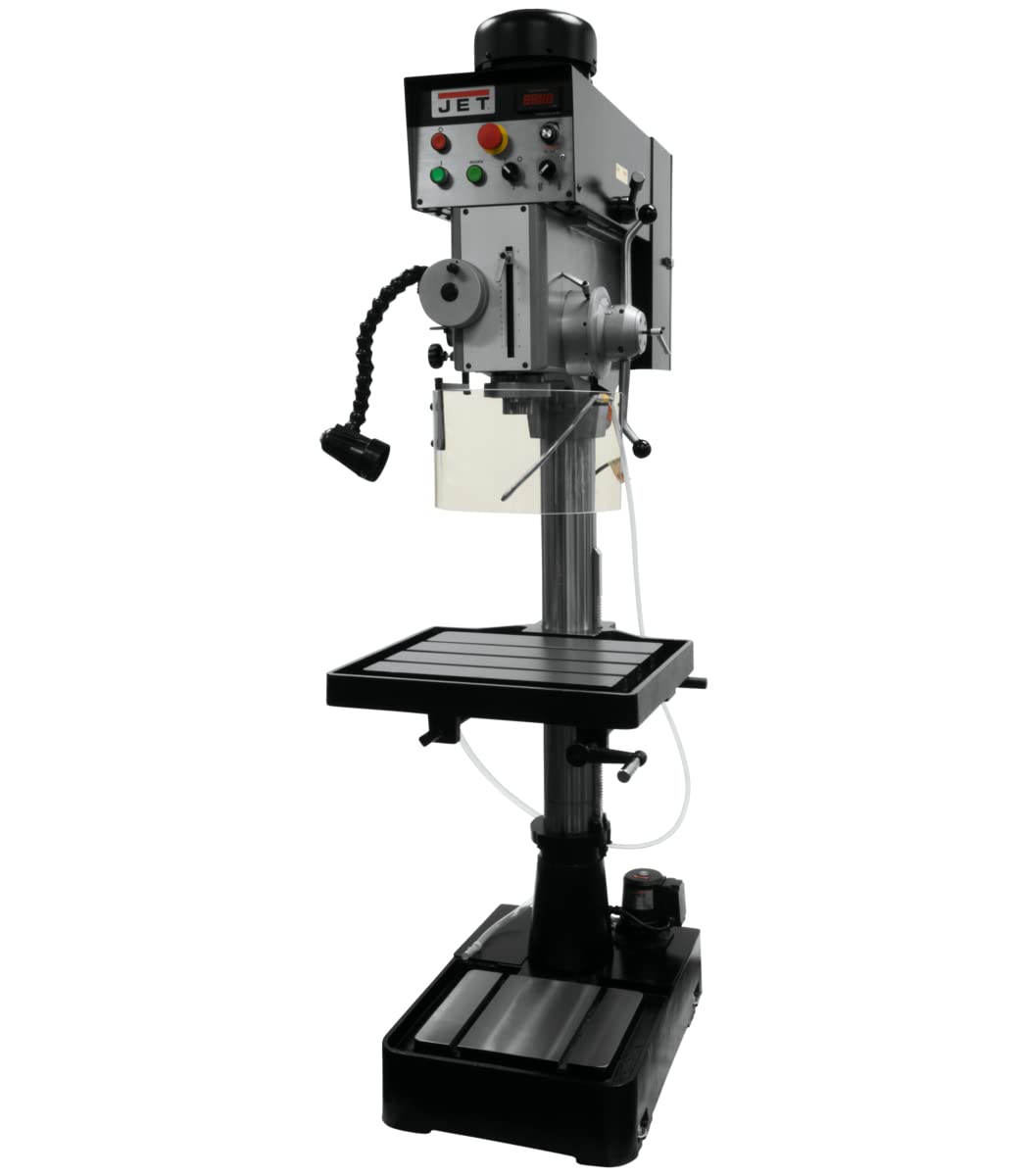 JET 20-Inch Geared EVS Drill Press with Power Downfeed, 2 HP, 3Ph 230V (354245)