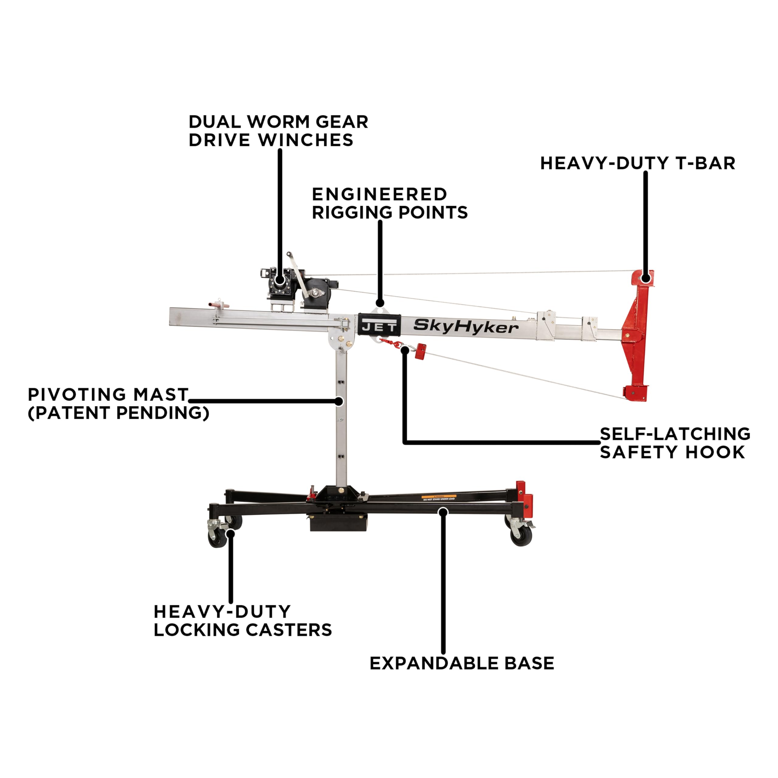 Jet SkyHyker Material Lift, 25' Max Height, 2000 Lb Lifting Capacity (Model SKY25)