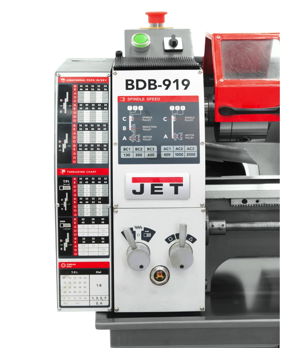JET 9" x 19" Belt Drive Bench lathe, 3/4 HP, 115V 1Ph (Model BDB-919)