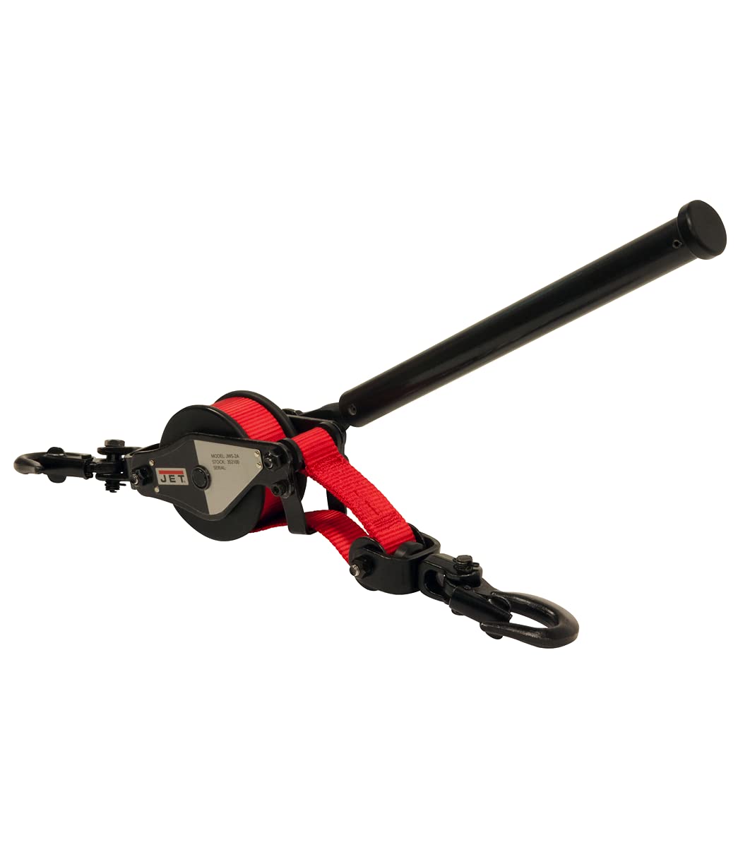 JET 1-Ton Single-Pull Web Strap Puller, 10-Foot Strap (JWS-2A)