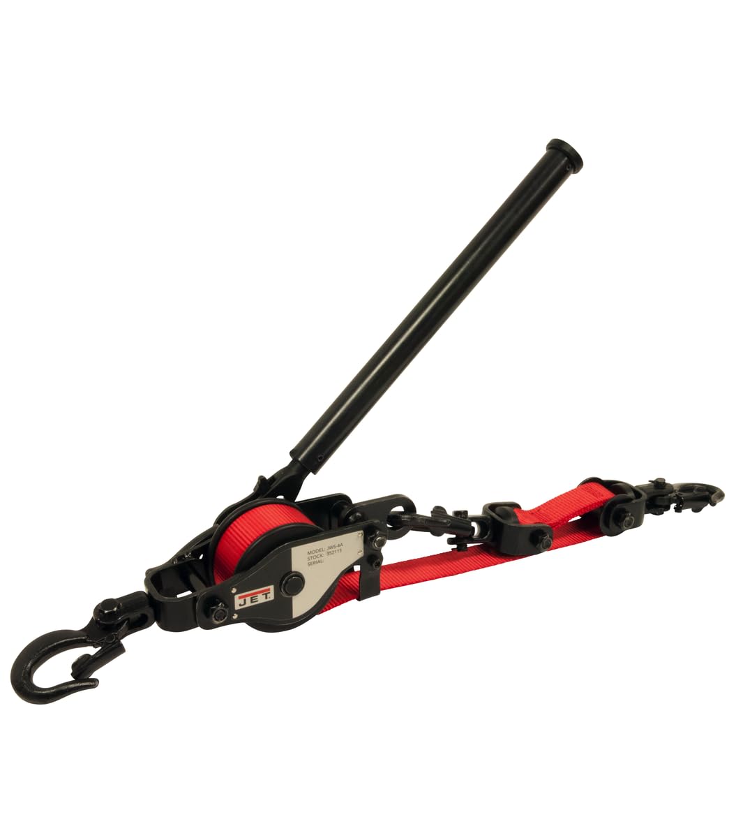 JET 1-1/2-Ton Double-Pull Web Strap Puller, 10-Foot Strap (JWS-4A)