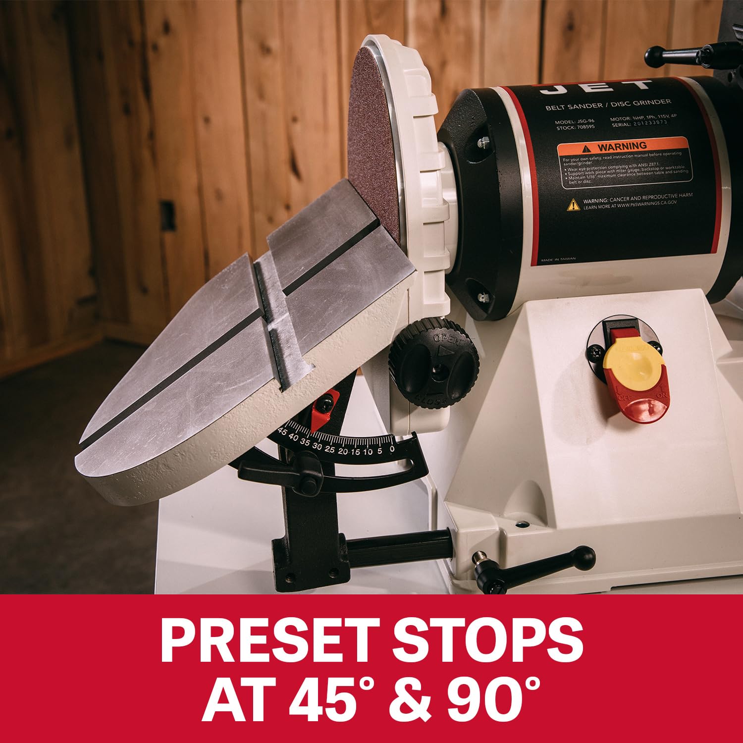 JET Benchtop 6" x 48" Belt and 9" Disc Sander, 3/4 HP, 115V 1Ph (Model JSG-96)