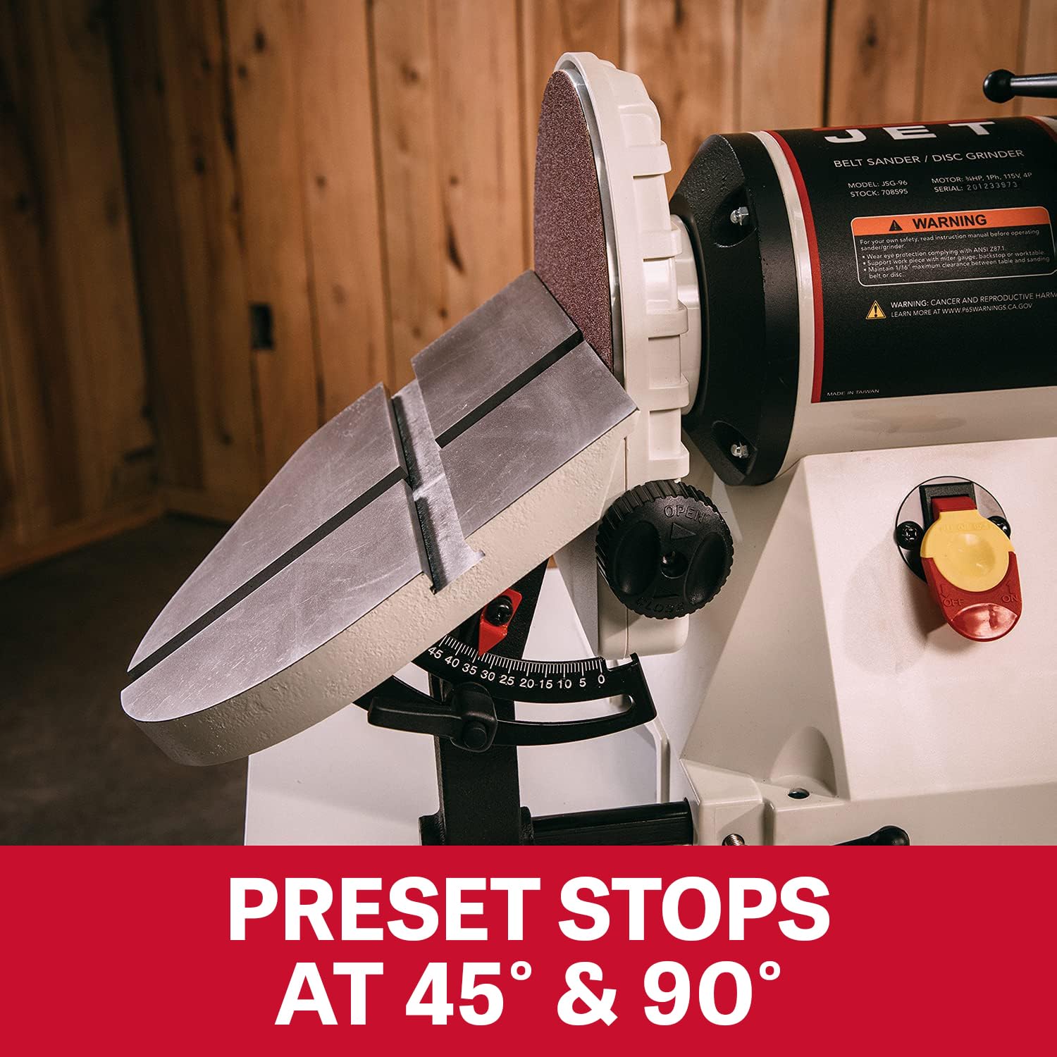 JET 6" x 48" Belt & 9" Disc Sander, Closed Stand, 3/4 HP, 115V 1Ph (JSG-96CS)